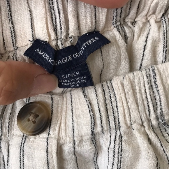 AEO cream striped off shoulder crop top - Picture 3 of 6